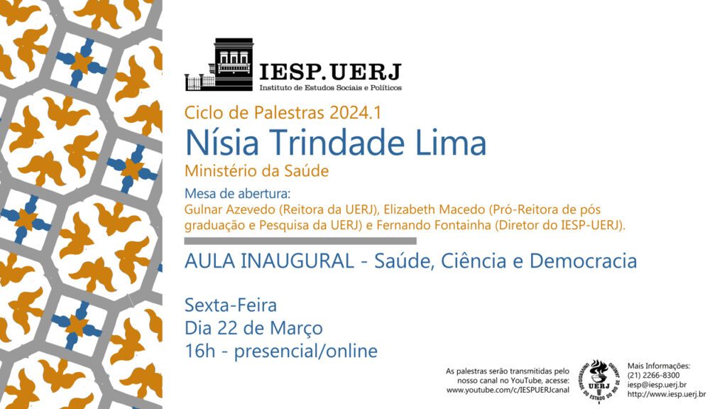 Ciclo de Palestras 2024 1 Aula Inaugural Nísia Trindade Lima IESP