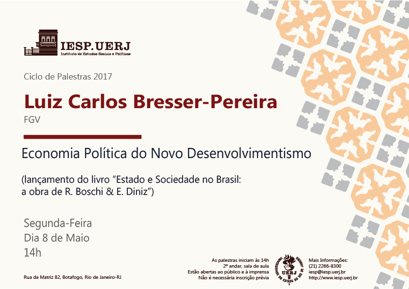 Cartaz Palestra Luiz Carlos Bresser-Pereira novo