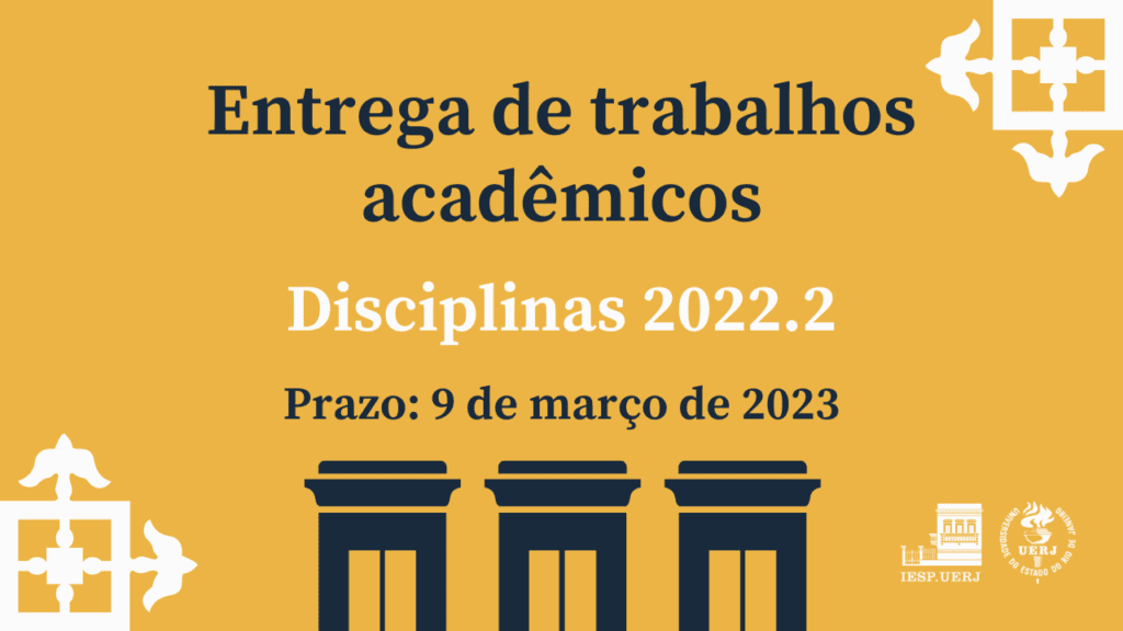 Formulário para entrega de trabalhos acadêmicos das Disciplinas 2022.2