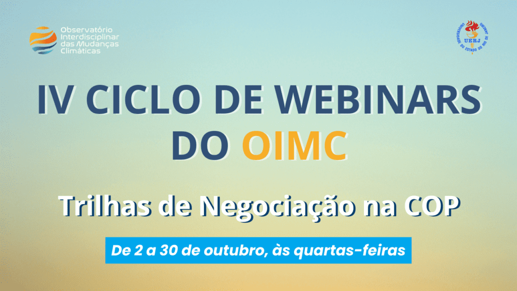 Inscrições abertas para o IV Ciclo de Webinars do OIMC